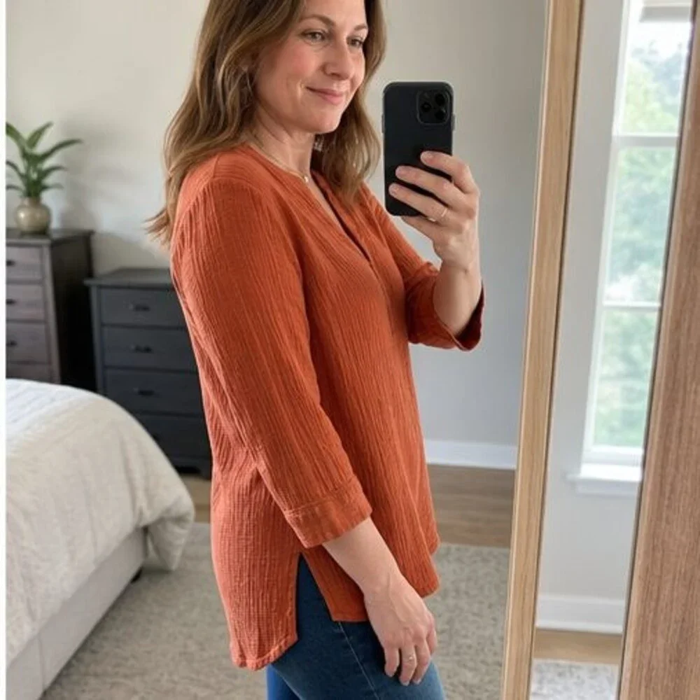 Sand Tie Neck Blouse